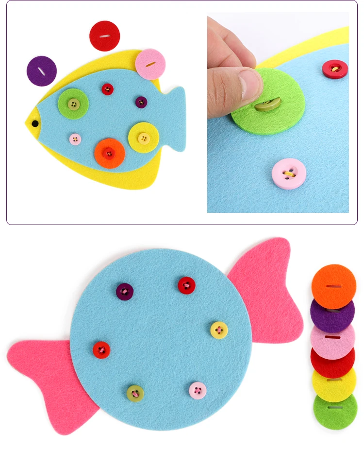 Kindergarten Diy cloth art early education growth toys montessori learn button operation zipper teaching manual course toys