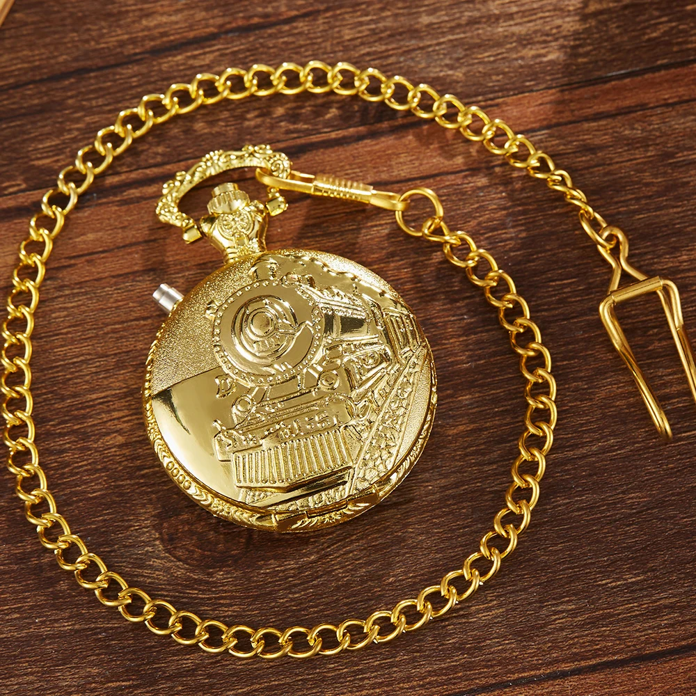 Золотые кварцевые карманные часы креативные светящиеся модное ожерелье