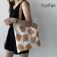 summer new ulzzang cute girl single shoulder canvas bag ins japanese harajuku small fresh school bag light cloth bag