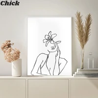 line drawing sexy woman body abstract canvas painting nordic poster and print minimalist wall art picture modern home decoration