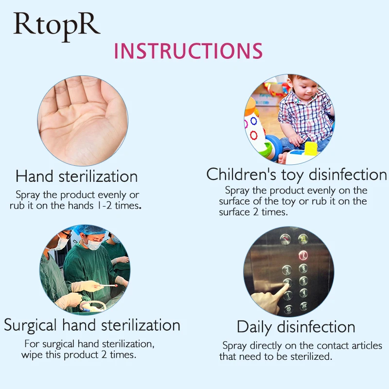 10 шт. Портативный для дезинфицирующего спрея 99.99% алкоголя бактериостатическое