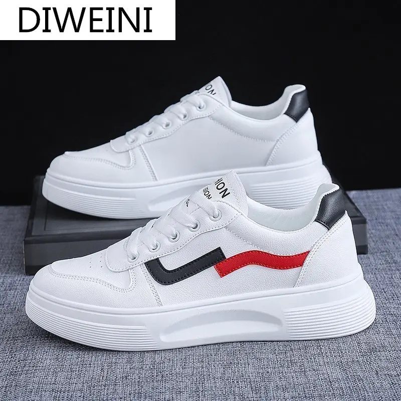 

Women Casual Shoes 2021 Spring New Fashion PU Leather Women Vulcanize Shoes Comfortable Color Matching White Shoes Sneakers
