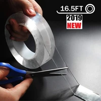 1m2m3m5m washed nano magic tape transparent traceless double sided adhesive high temperature adhesive resistant tape reusable
