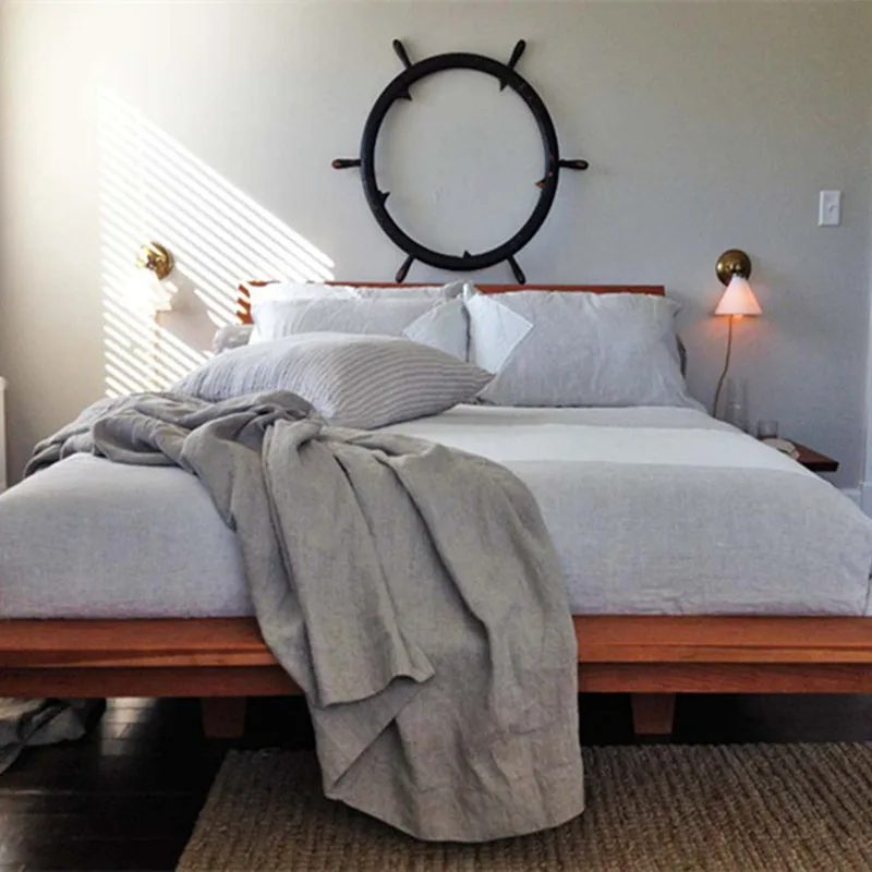 Простыня тонкая однотонная из 100% льна 1 шт./компл. простыня двойная/двуспальная