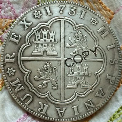 1731 г. копии монет в Испании 8 реалов|Безвалютные монеты| |