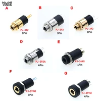 10pcs pj392 392a 3640 399m 3 5mm stereo female sockect jack with screw 3 5 audio headphone connector cylindrical socket