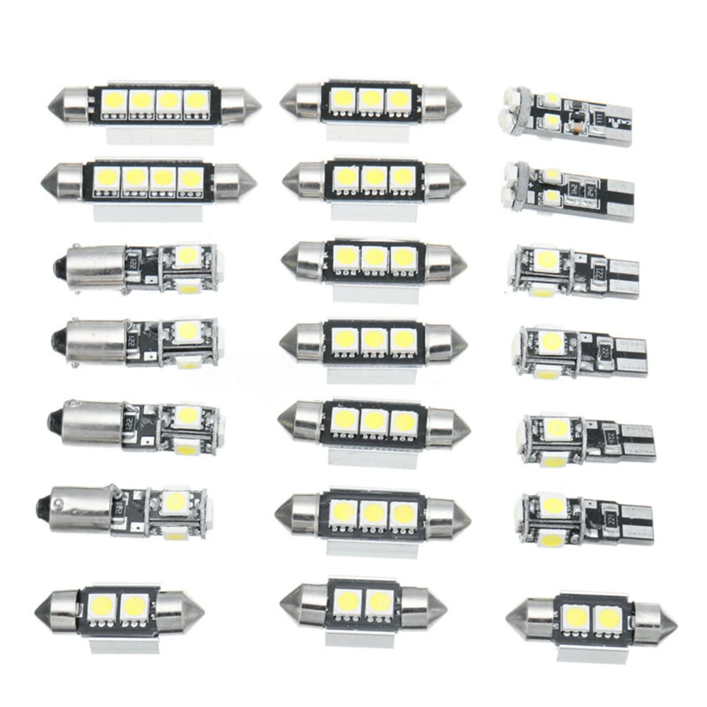 

21 Bulbs Bulb LED Light Set Parts Super Bright White 21Pcs 6000K Accessories Car