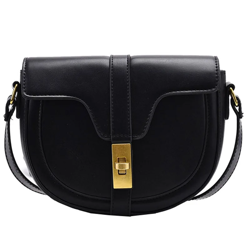 

Simple Small Bag 2020 Fashion New High Quality PU Leather Women's saddle bag Designer Handbag Shoulder Crossbody
