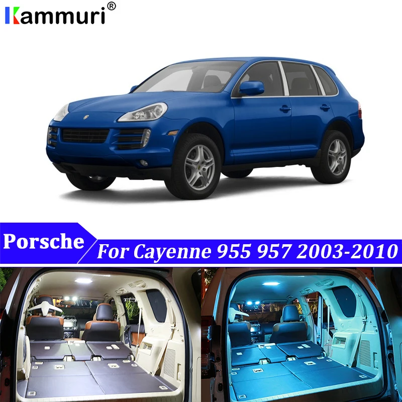 17 шт. белая Canbus Светодиодная лампа для освещения салона автомобиля Комплект посылка для Porsche Cayenne 955 957 2003-2010 аксессуары для чтения внутренний светильник s