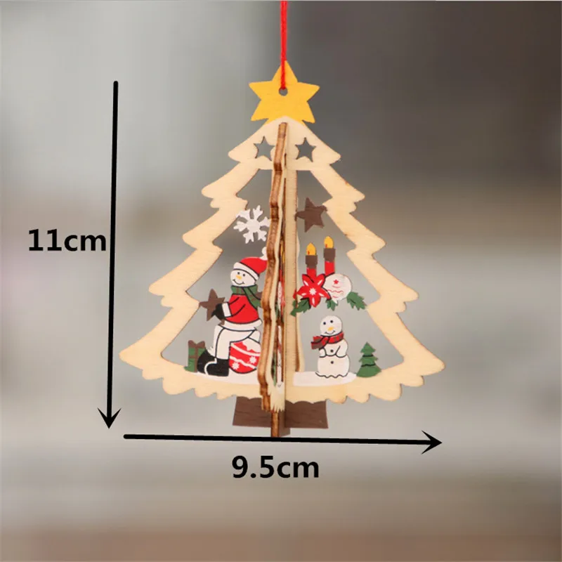 as picture 1 шт DIY деревянный кулон-фоторамка елочные украшения Рождественские украшения для дома год Navidad-S - Цвет: as picture