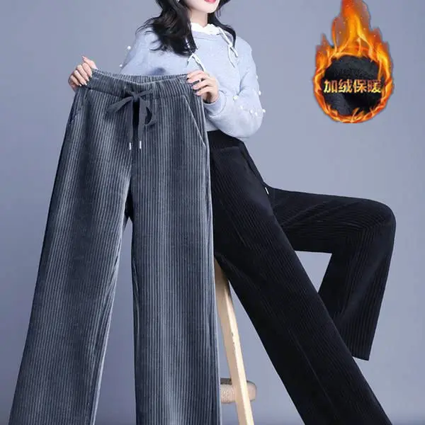 

Women Pants Corduroy Pants Children High Waist Straight Pants Loose Corduroy Leisure Pantalones De Mujer