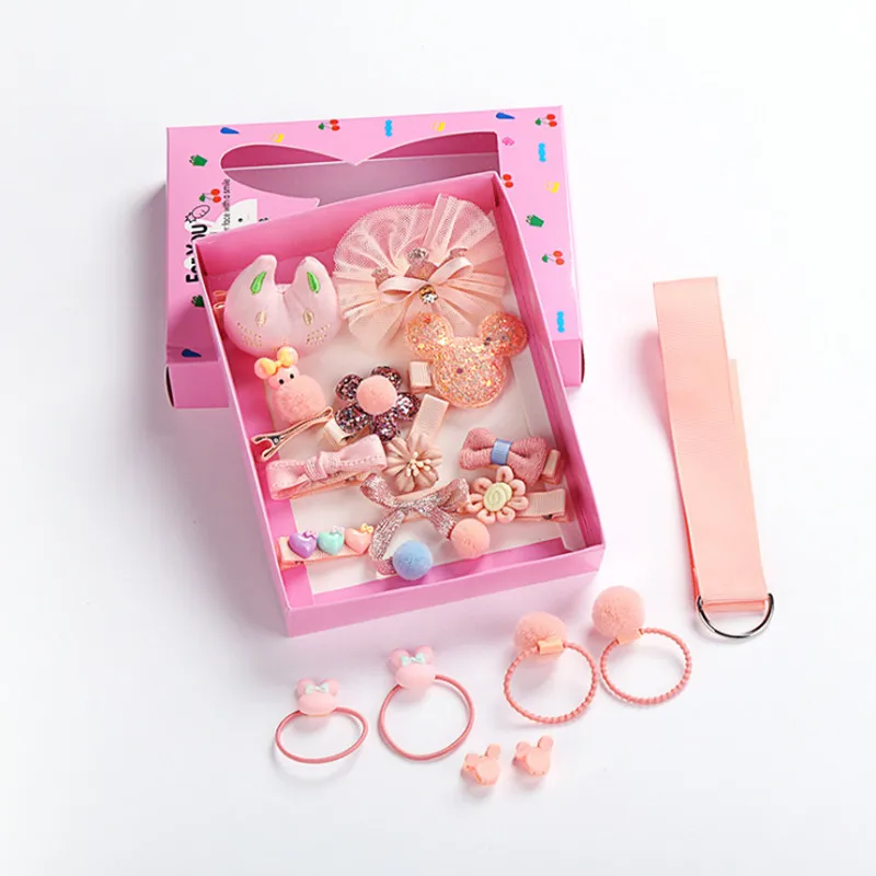 Box packaging 18-куб/коробка Новые Детские аксессуары-заколки для волос для маленьких Boog цветок головные уборы ее зажимы для девочек головные уборы - Цвет: Box packaging