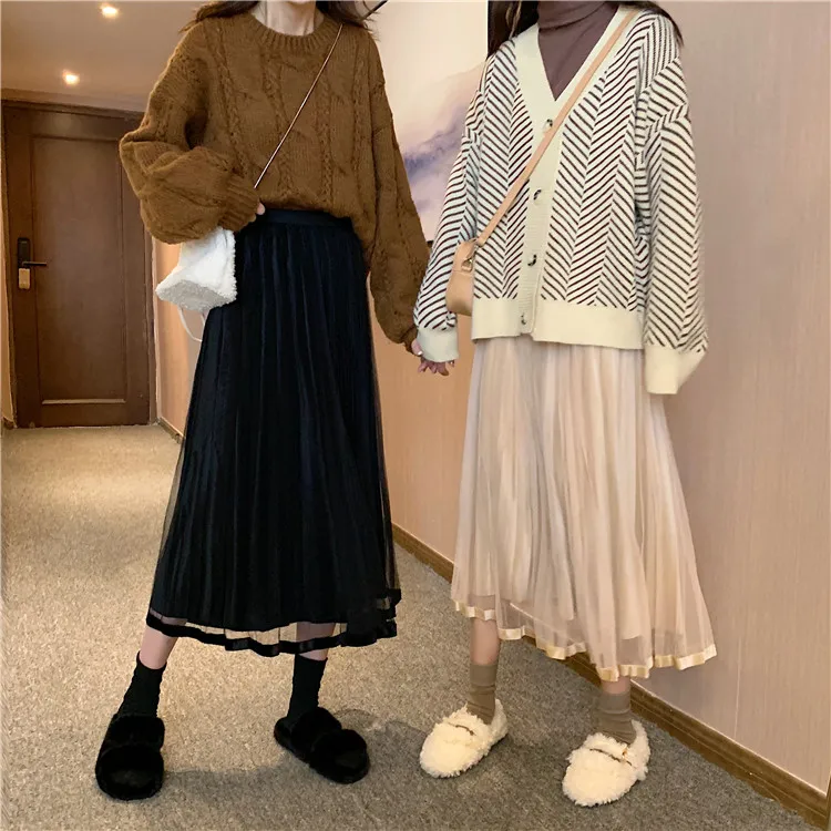 Модная юбка в стиле ретро для женщин осенняя и зимняя одежда однотонная