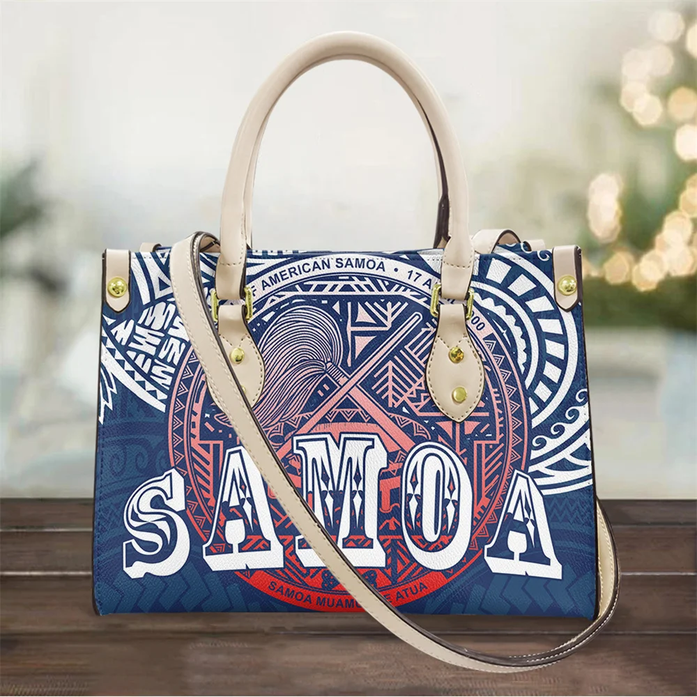 

Samoa Polynesian Tribal Print Handbag Women's Leather Shoulder Crossbody Bag Casual Travel Beach Sac Female bolsos de mujer 2021