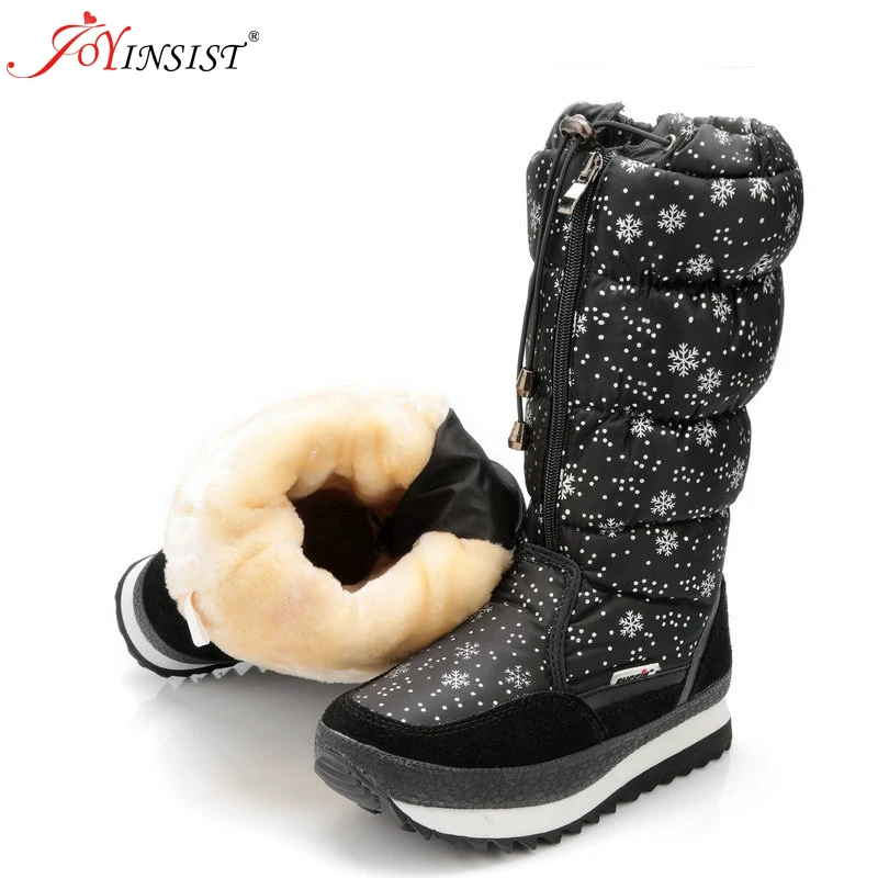 Warm Cotton Boots Flat Bottom Wool New European and American Snowflake High Boots Thickened Super Soft Snow Boots Female