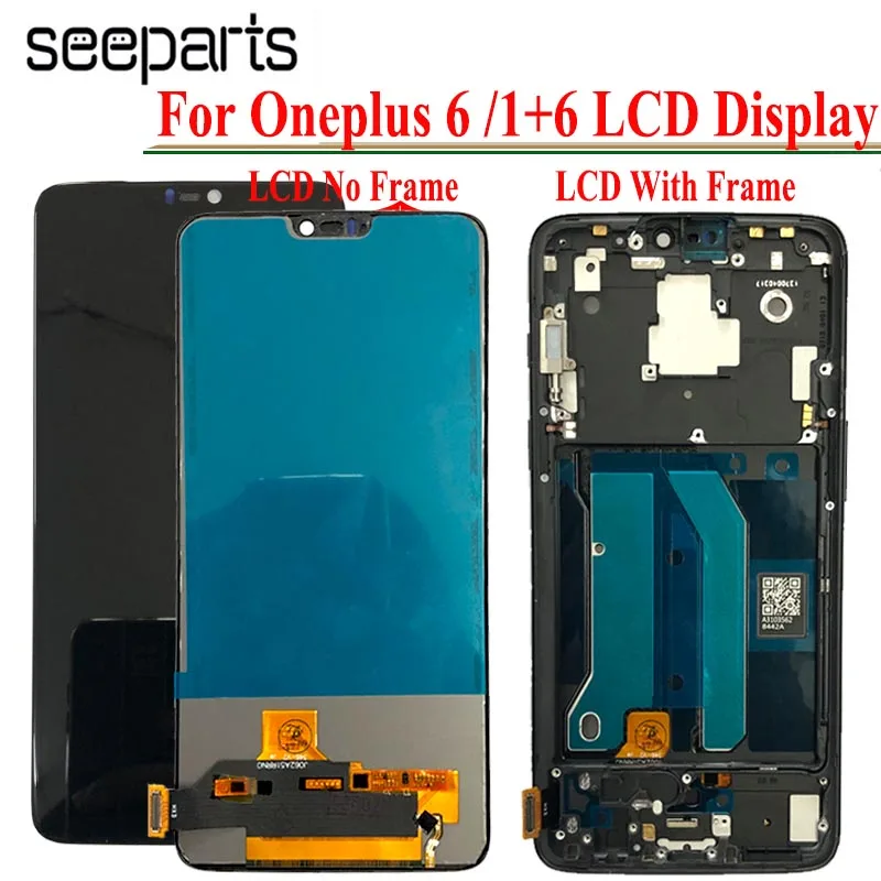 ЖК дисплей TFT для Oneplus 6 сенсорная панель в сборе с дигитайзером и рамкой OnePlus