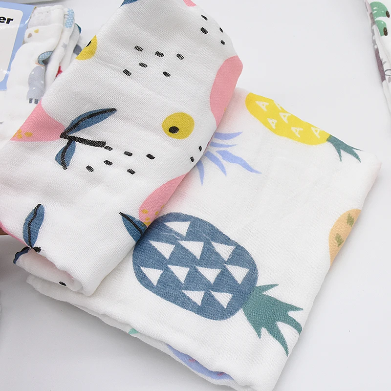 

2Pcs/Lot Newborn 6 Layers Cotton Baby Blanket Muslin Swaddle Wrap Feeding Burp Towel Scraf Bibs Muslin Newborn Diaper 30x30cm