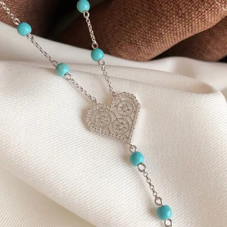 Модные очаровательные стерлингового серебра копия 1:1 любовь Камень