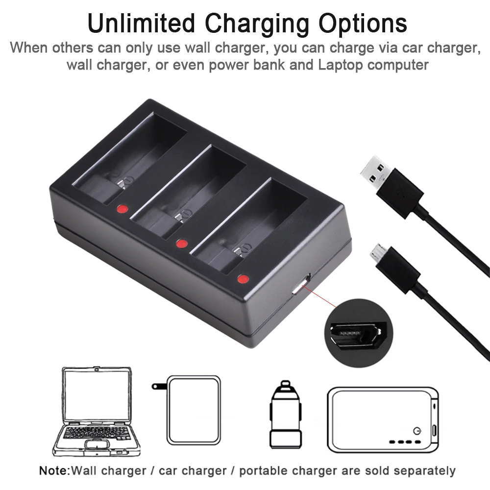 

1260mAh AHDBT-501 AHDBT 501 AHDBT501 Battery for Gopro hero 5, Hero 6, Hero 8, Hero 7 Camera