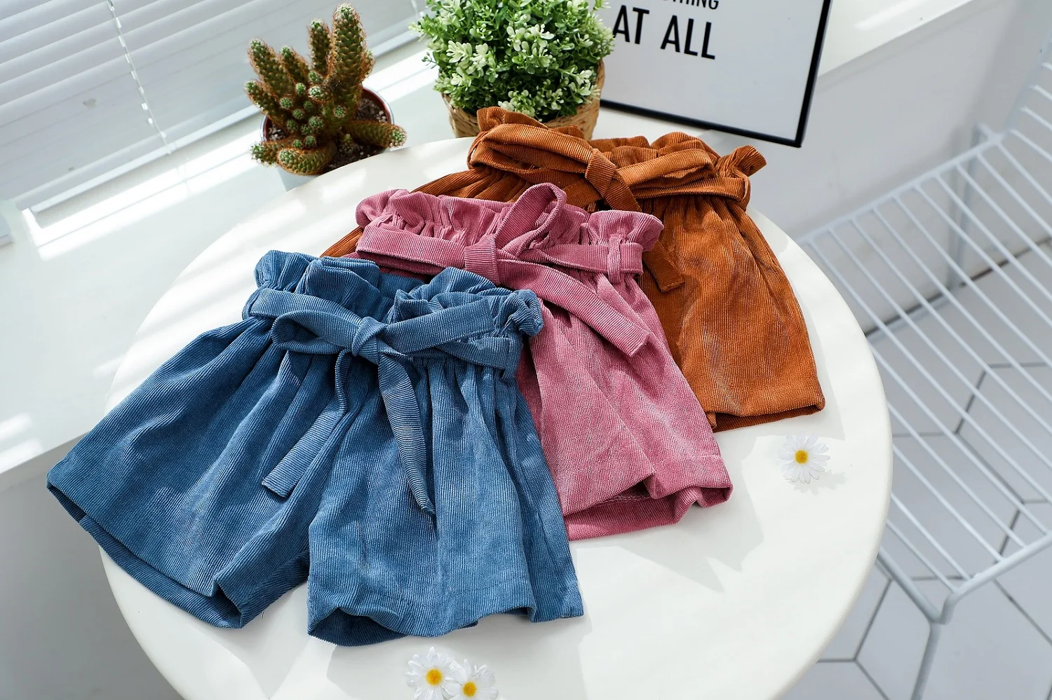 Детские шорты для девочек 3 цвета с бантом на поясе эластичные брюки высокой