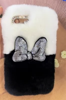 jewelled fluffy phone case for iphone13 12 11 pro cute plush luxury 7 8 plus fashion x xr xs max soft silicone protective cover
