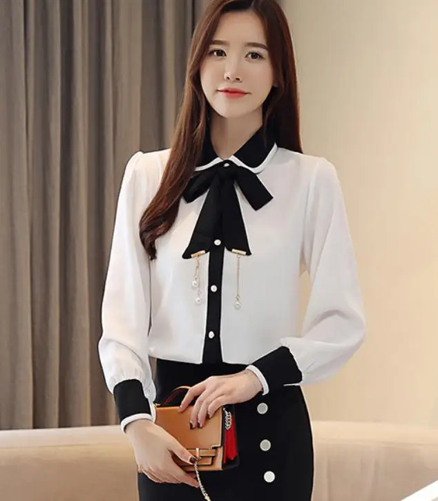 

2020 spring and autumn Summer with New style fashion women Long sleeve Chiffon shirt