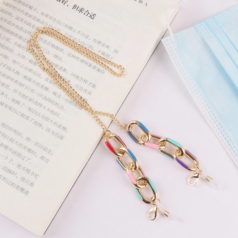

1 Pcs Fashion Mask Chains Eyeglasses Chain Women Retro Metal Sunglasses Lanyards Eyewear Cord Holder Neck Strap Colorful Chain
