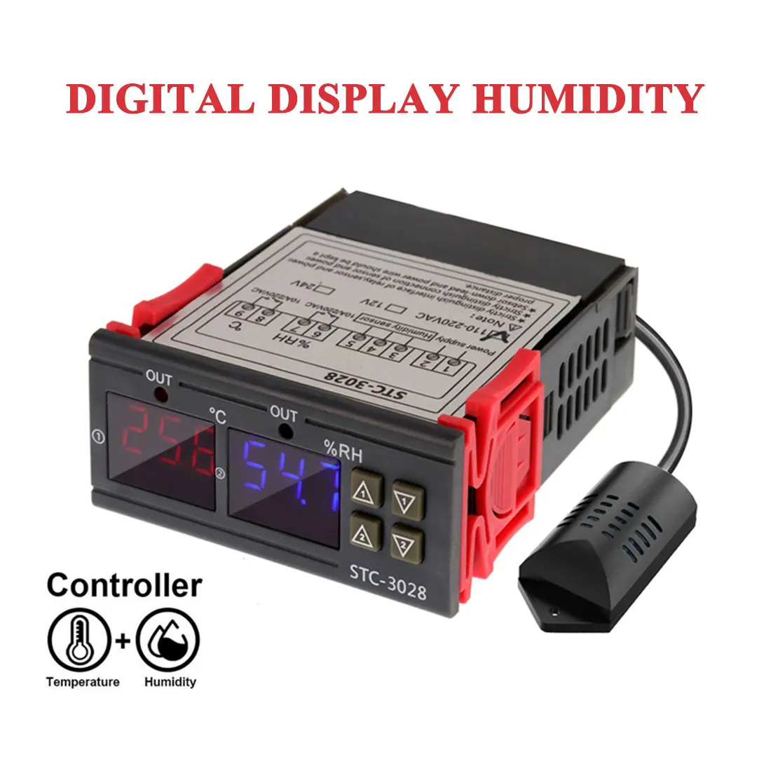 

Digital Thermostat STC-3028 Temperature Humidity Controller Thermostat Regulator Thermometer Hygrometer Control Switch