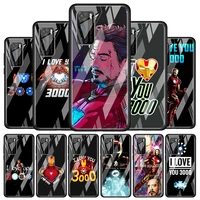 marvel hero 3000 iron man for huawei p40 p30 pro plus p20 p10 lite p smart z 2021 2020 2019 luxury tempered glass phone case