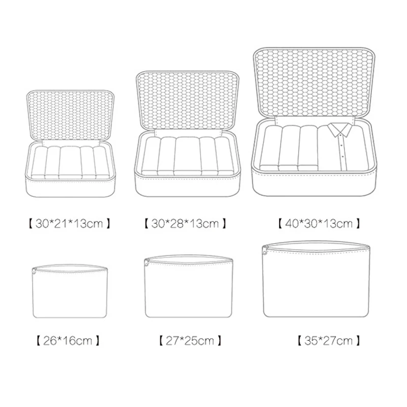 

6pcs/set Travel Organizer Storage Bags Portable Luggage Organizers Clothes Tidy Pouch Suitcase Packing Laundry Bag New Case