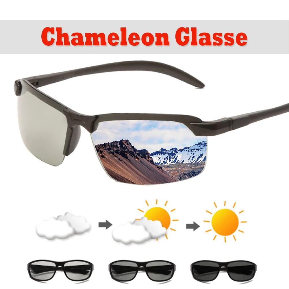 

New Classic Photochromic Men Brand Designer Chameleon Outdoor Driving Safty Sun glasses Male Change Color Goggles UV400 oculos