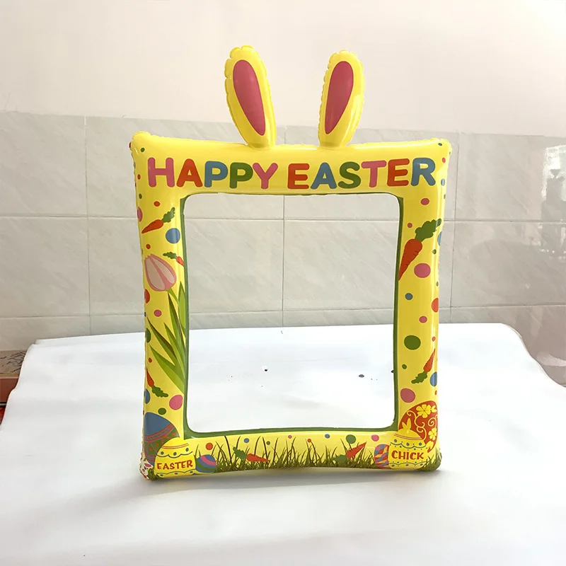 

Happy Easter Inflatable Photo props Rabbit Design Frame For Easter Party Decoration Party Selfie Supply Picture Frame For Easter
