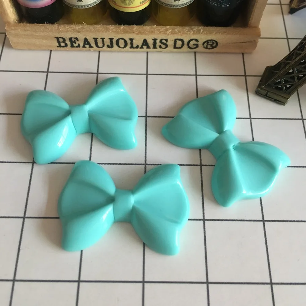 Кавайный бант из смолы кабошон с плоской задней поверхностью для волос ювелирный