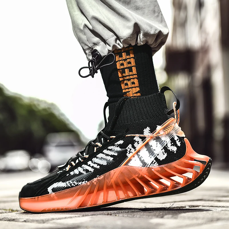 

Stylish Men's Running Shoes Breathable Mesh Male Sneakers Outdoor Sports Fitness Damping Walking Jogging Training Athletic 44 45