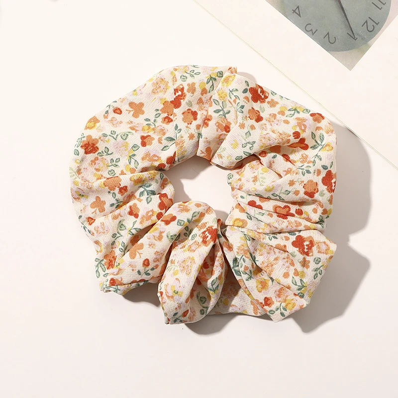 

Korean Floral Print Scrunchies Fashion Hairband Hair Rope for Ponytail Holder Elastic Hair Band Sweet Hair Ties Hair Accessories