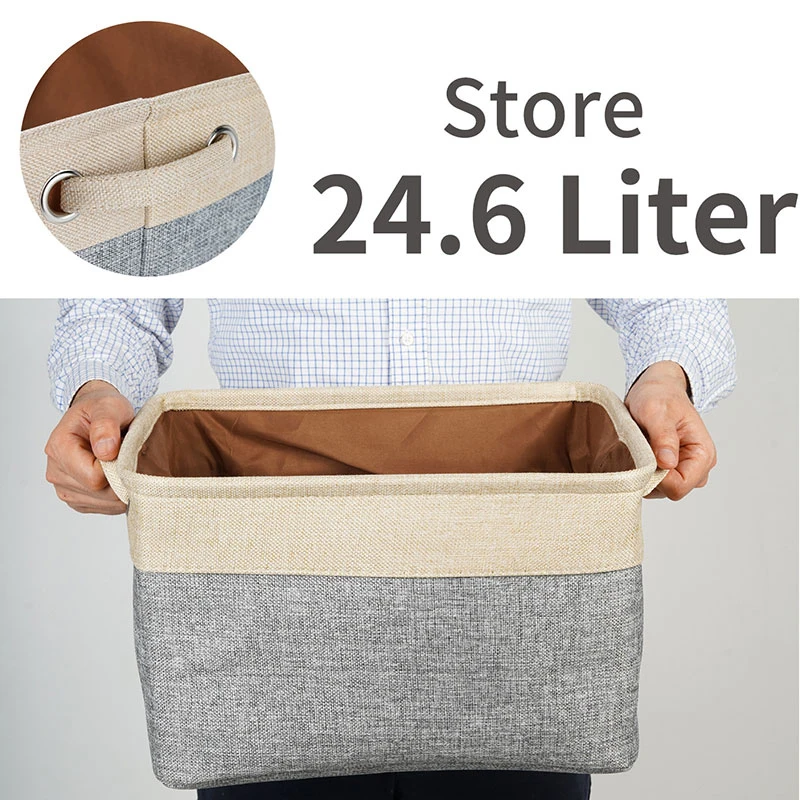

2021 New Classic Home Fabric Canvas Bag Japanese Style Clothes Storage Box Storage Basket Toy Cotton and Linen Storage Case