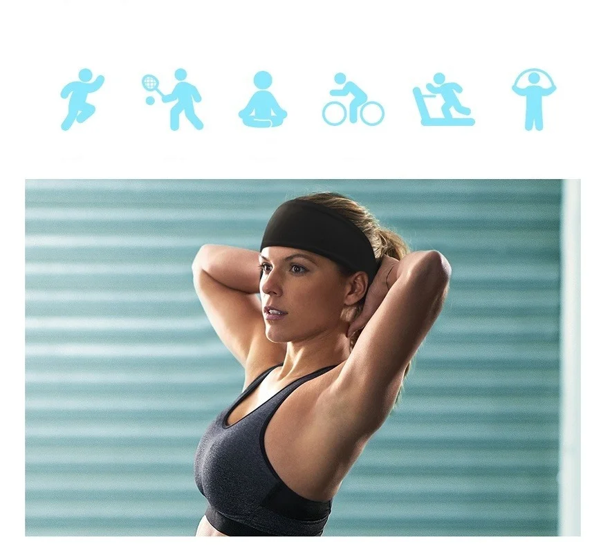 Спортивная повязка на голову унисекс хлопковая эластичная лента для волос йоги