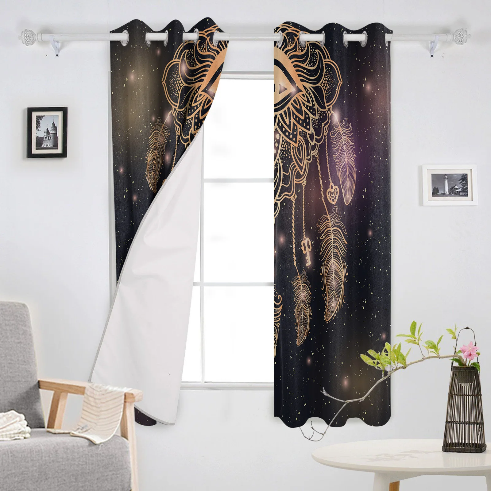 Feather Line Flower Window Curtains Home Decor Living Room Kitchen Drapes Panel for Bedroom | Дом и сад