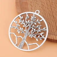 10pcslot tibetan silver large life tree round circle charms pendants for necklace jewelry making accessories
