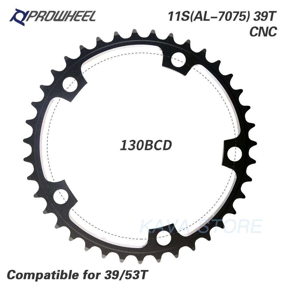 

PROWHEEL ROAD Bicycle Chainring 110BCD 130BCD 34/39/50/53T Sprocket Steel/Aluminum Alloy/AL-7075 CNC 8/9/10/11 Speed Chain Wheel