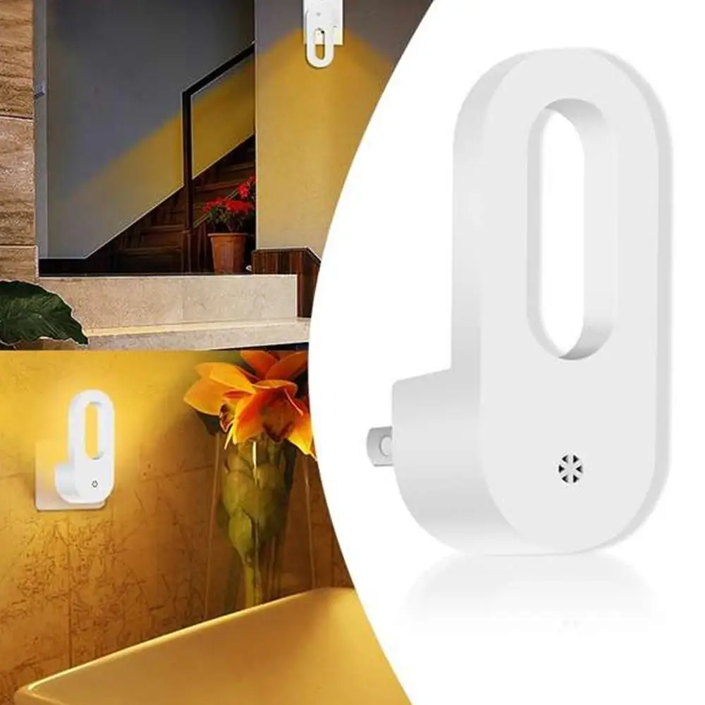 

Creative Smart Sensor Light LED Wall Lamp Dimmable Plug-In Automatic Light Lamp Induction Sensor Control Light EU/US Plug 2pcs