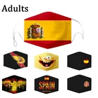 Маски с испанским флагом для взрослых, многоразовые регулируемые, регулируемые