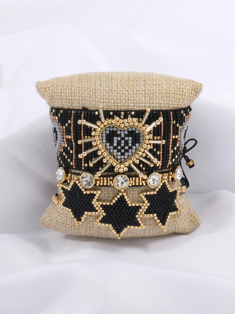 

YUOKIAA Pulseras Mostacilla Miyuki Mujer Star Heart Miyuki Bead Bracelet for Women Girls Adjustable Handmade Loom Woven Jewelry