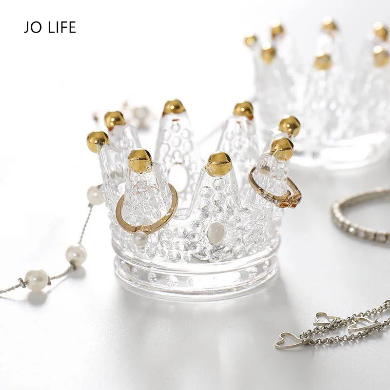 Многофункциональный стеклянный подсвечник JO LIFE с короной прозрачная пепельница