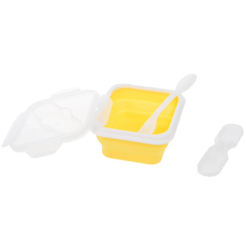 

Силиконовый Ланч-бокс Spot, Складной Портативный Ланч-бокс, коробка для микроволновой печи с вилкой и ложкой, коробка для сохранения свежести,...