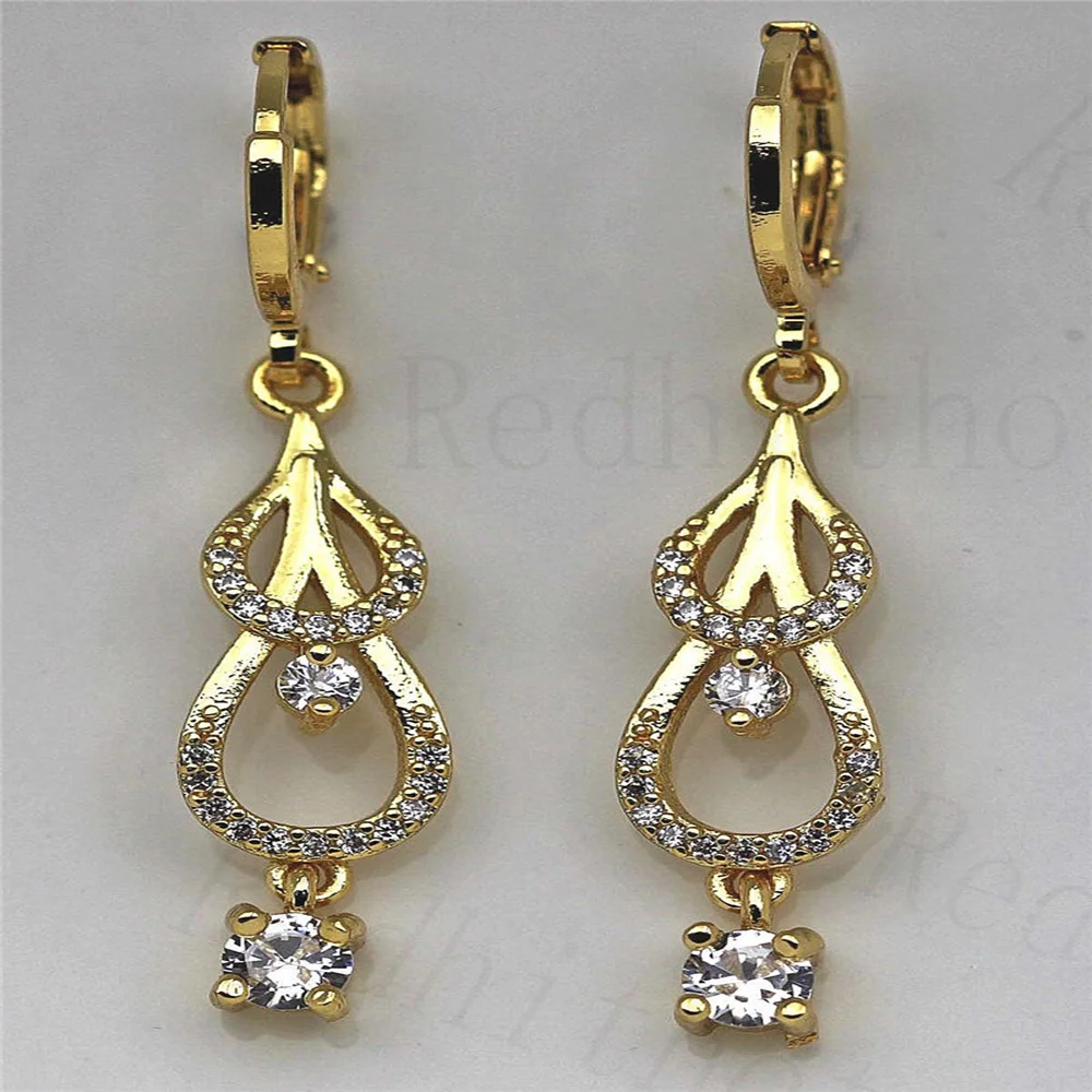 Модные золотые медные циркониевые серьги-капли для женщин модные ювелирные
