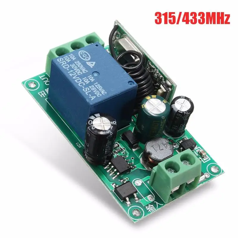Умный дом DC 12V 220V 10A 1 Ch беспроводной Радиочастотный пульт дистанционного управления, приемник реле 315/433 MHz канал гетеродина Лучшая цена