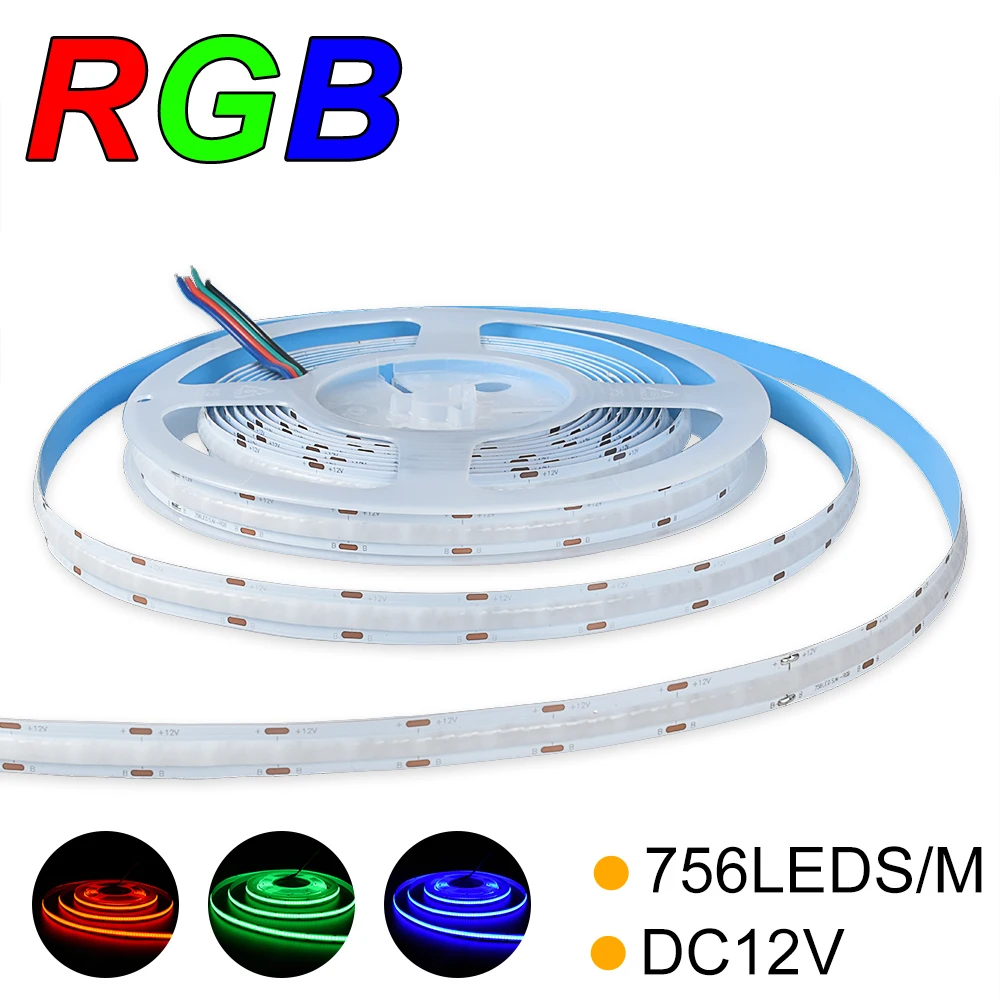 

Светодиодная лента 756led s/m DC12V IP20 14 Вт/м RGB COB светодиодный Strip non-waterproof