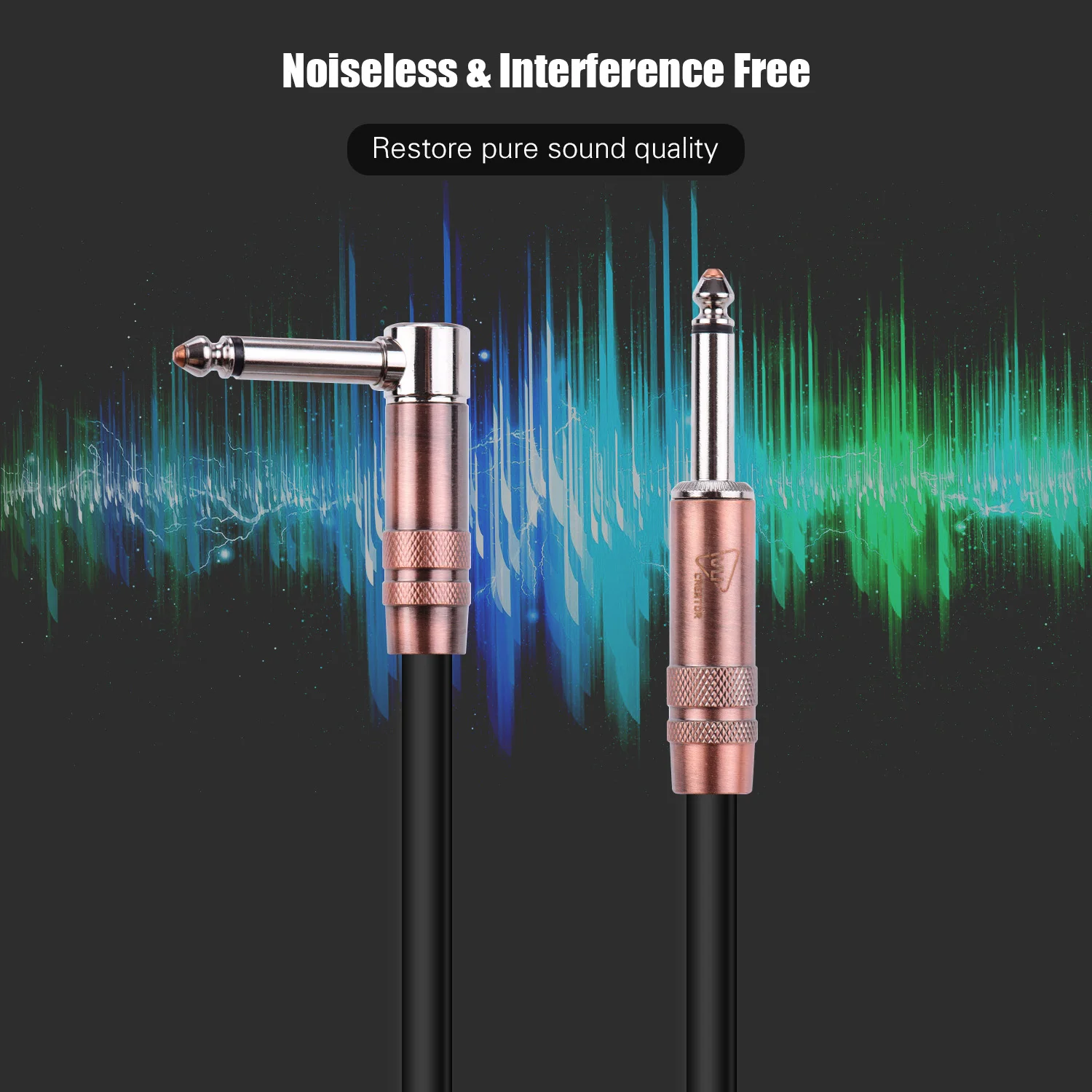 

IVU Creator Studio Cable 3m / 9.8ft Musical Instrument Cord Professinal Guitar Cables with Straight to Right Angle 1/4 Inch