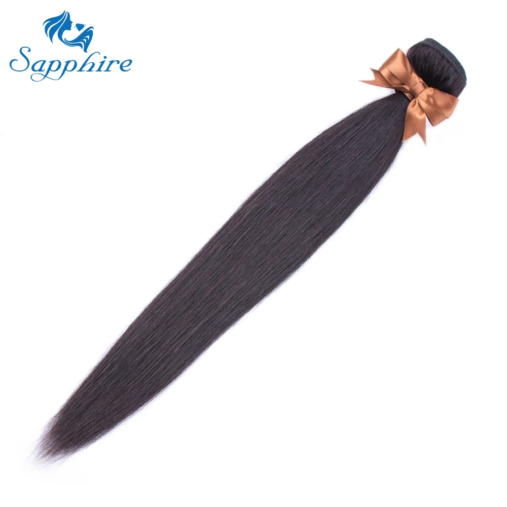 Сапфировые бразильские человеческие волосы remy Weave 3 пучка прямые натуральные черные цветные пучки "-24" штук